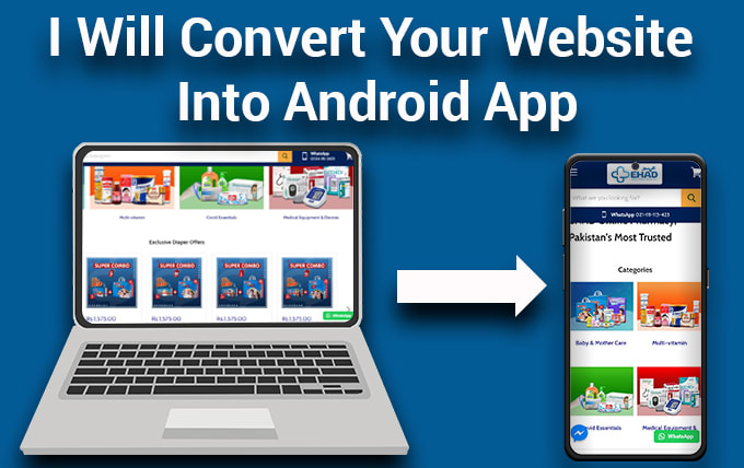 I will convert website to app, convert website to android app and ios app